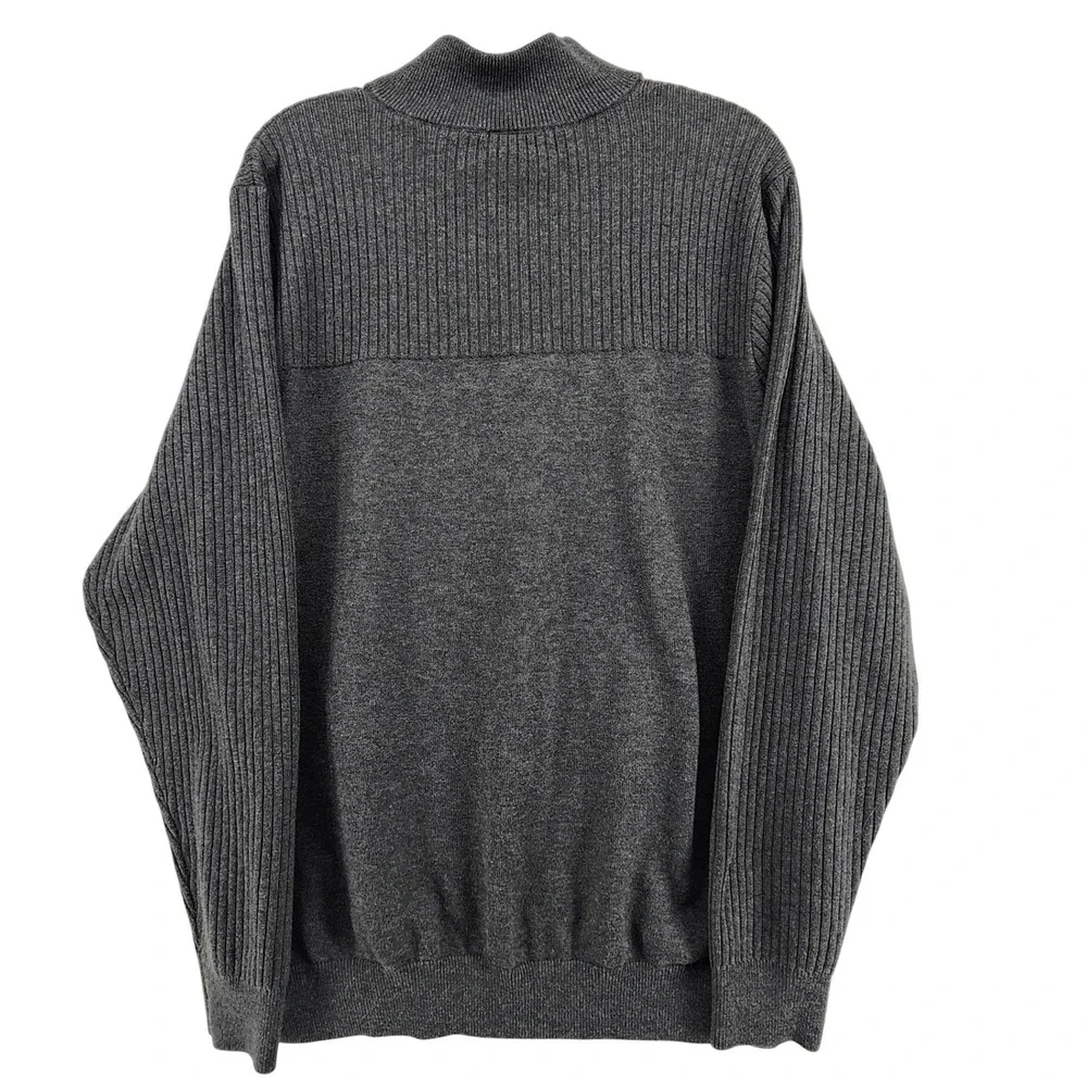 Duluth L Gray Merino Wool Blend Mock Neck Pullover Sweater Gorpcore Workwear